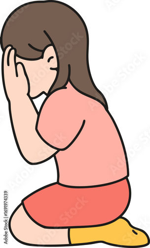 a grieving girl