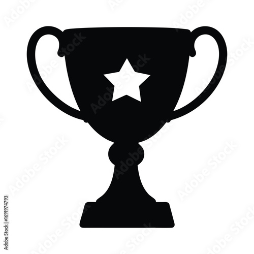 Trophy cup award achievement icon vector illustration for winning and success celebration design