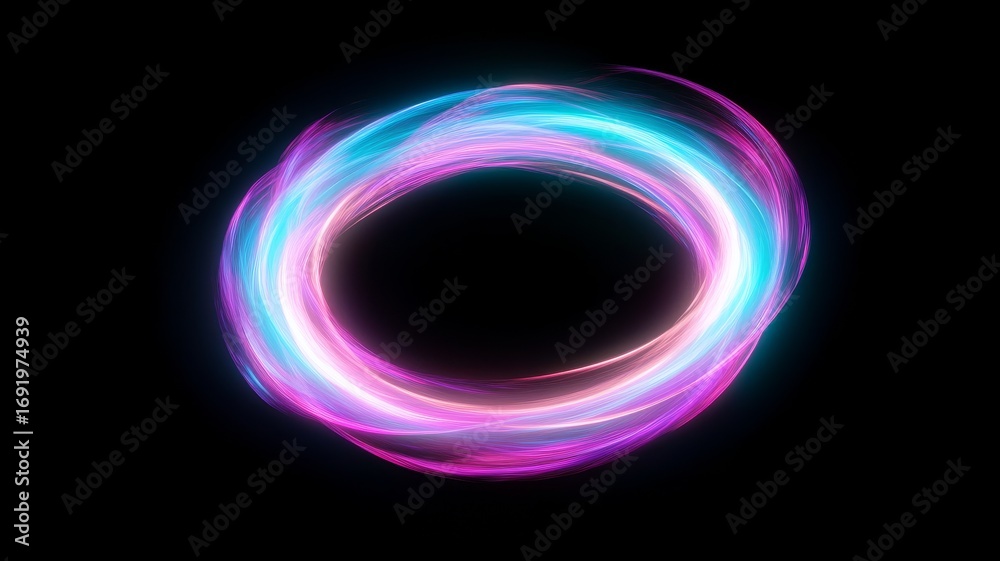 Enchanting glowing spiral with teal and magenta magic circles for creative design Enchanting glowing spiral with teal and magenta magic circles for creative design
