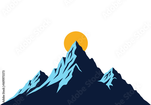 Majestic mountain peaks bathed in the warm glow of a rising sun a breathtaking natural landscape