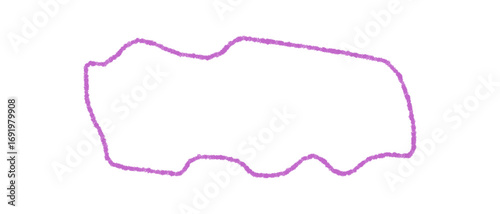 Crayon squiggle rectangle outline frame with freehand sketch style creates an organic text label. This border gives a creative background for graphic projects. Use as a unique frame for any