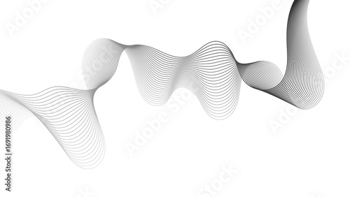 Abstract backdrop with grey wave gradient lines