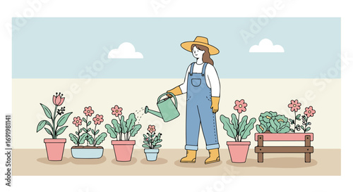 Gardener watering flowers (1)