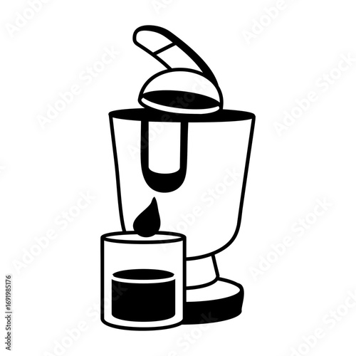 A sketchy style icon showing a smart grinder
