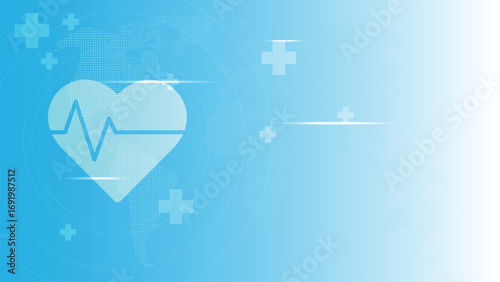 Health care medical research with digital technology world concept modern business. Vector.