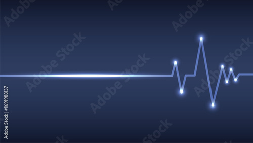 Medical and healthcare with heart beat technology on blue background. Vector