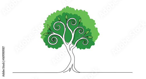 Stylized arboreal representation embodying growth and interconnectedness