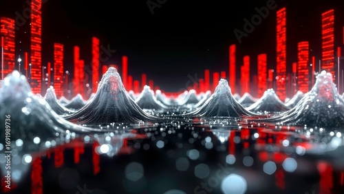 Red technology data waveform diagram
