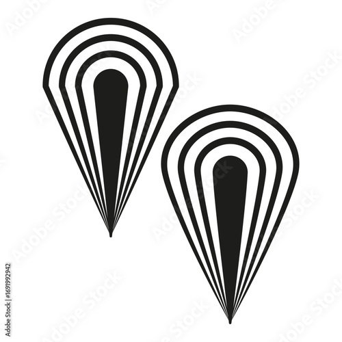 Tear drop icon. Abstract water drop. Monochrome vector symbol. Geometric line design. EPS 10.