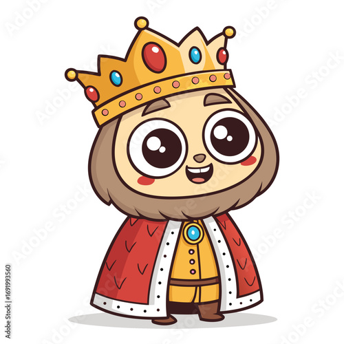 Showcasing Create Bold Stroke Kawaii King Character With Robe Stunning Creative Visual
