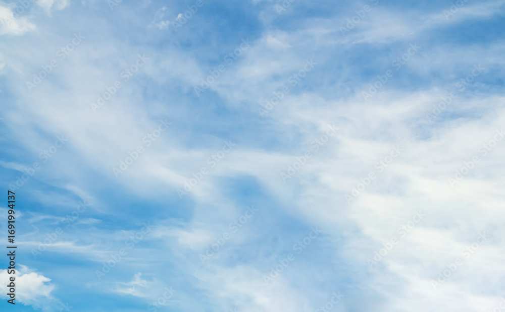 Fototapeta premium Sky cloud blue nature background paronama web cloudy summer winter season day, light beauty horizon spring brigth gradient calm abstract backdrop air nature view wallpaper landscape environment