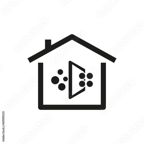 Smart home icon. Air purifier symbol. House cleaning Vector. Indoor climate control. EPS 10.