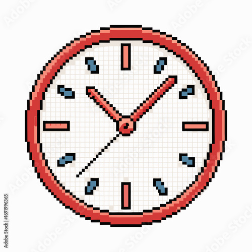 Create Bold Stroke Pixel Clock Face Backg Premium Digital Asset Great for Commercial Projects