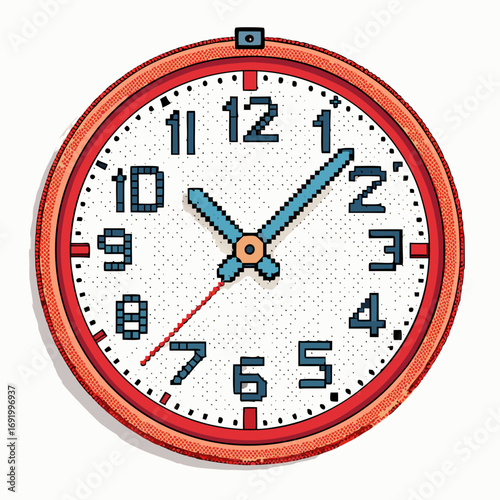 Crisp Create Bold Stroke Pixel Clock Face Backg Professional Photo
