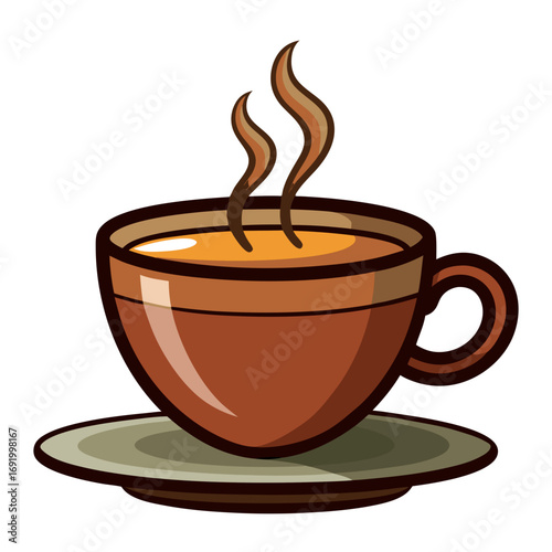 Coffee cup flat design isolated on white background