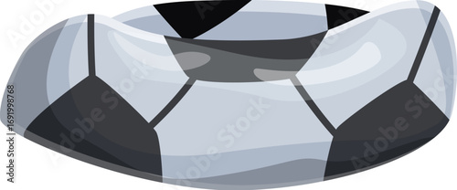Inflatable pool float shaped like a soccer ball, perfect for summer fun and relaxation
