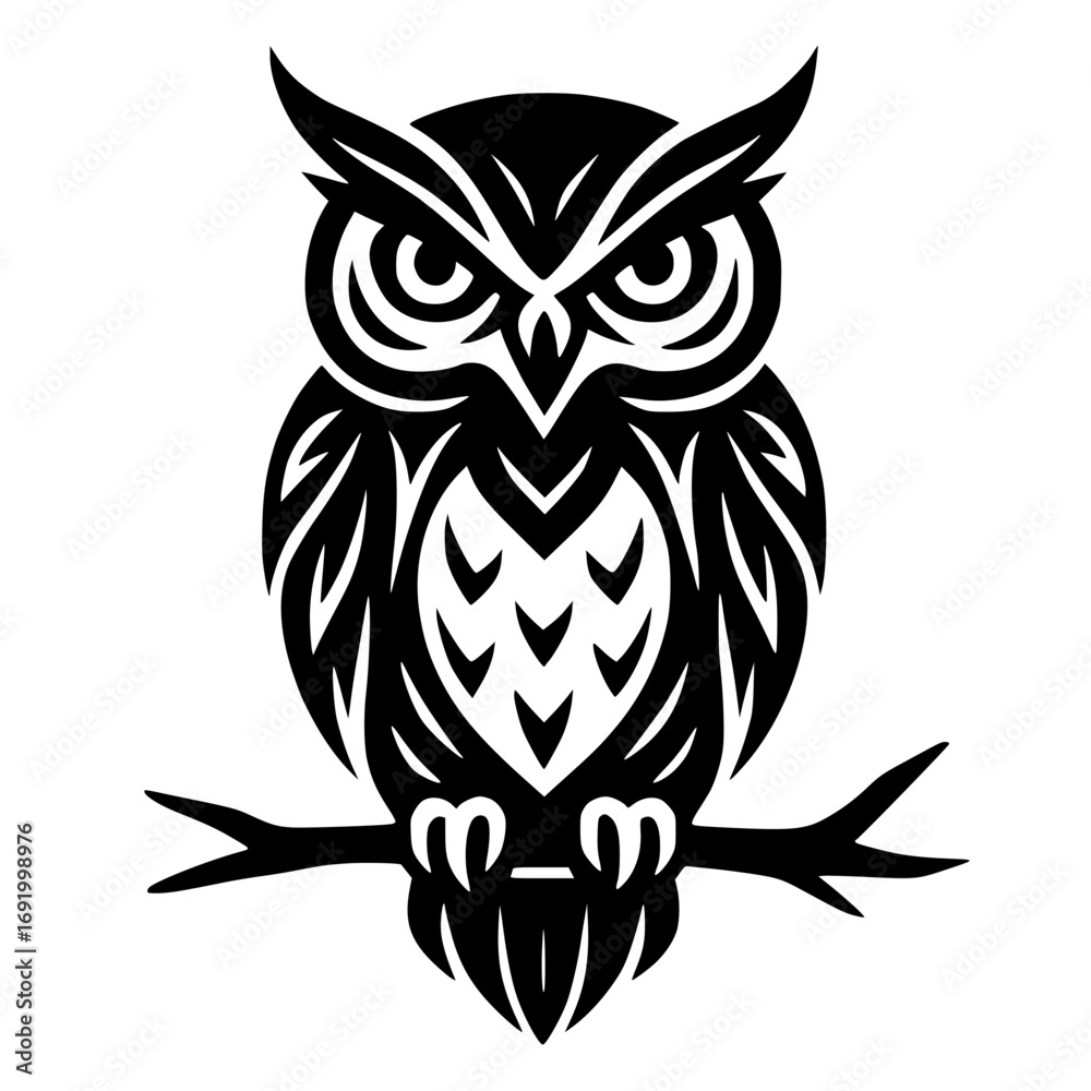 Fototapeta premium Tribal Style Halloween Owl SVG