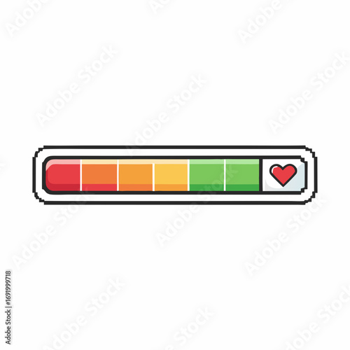 Vibrant Create Bold Stroke Pixel Health Bar Empty Professional Photo