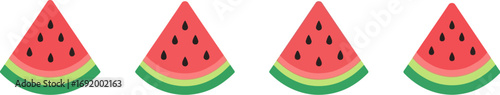 Fresh watermelon slices delicious summer fruit pattern appetizing refreshing dessert snack vector