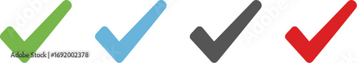 Colorful check mark icons success approval confirmation choices decision making options set vector