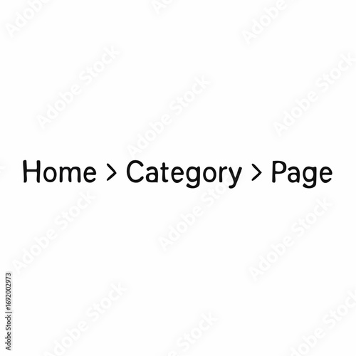 Home category page breadcrumb navigation shows text trail information