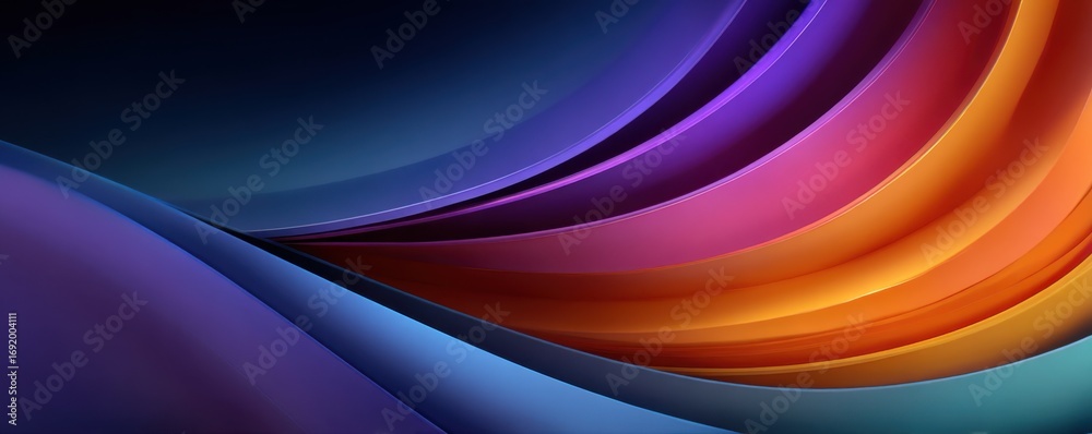 Obraz premium Abstract colorful curved layers creating a dynamic and vibrant visual effect