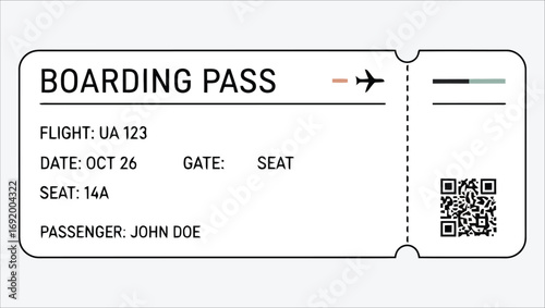 Digital representation of an airline boarding pass, symbolizing a seamless journey and convenient travel experience for passengers worldwide