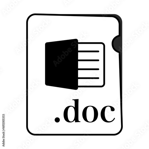 DOCファイル形式 ドキュメントファイル モノクロ〜DOC file format, document file, monochrome〜