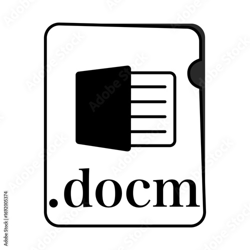 DOCMファイル形式 ドキュメントファイル モノクロ〜DOCM file format, document file, monochrome〜