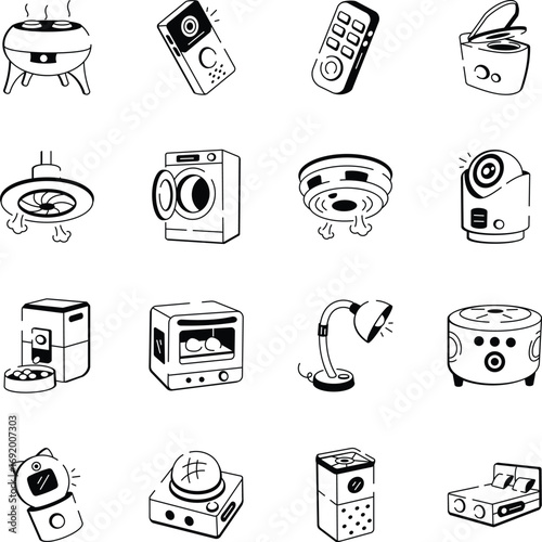 1.Collection of Home Automation Doodle Icons 
