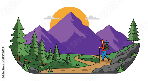 Hiker mountain trail