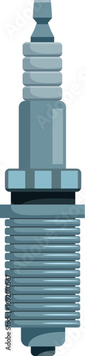 Close up of a car spark plug, essential for igniting fuel and air mixture in internal combustion engines, ensuring smooth vehicle operation