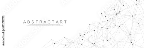 Global network connection concept. Big data visualization. Social network communication in the global computer networks. Internet technology. Business. Science. Vector illustration