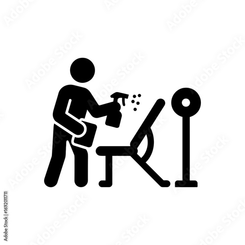 Gym Equipment Cleaning Icon
