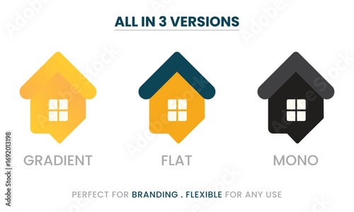 Modern Real Estate House Logo, Property and Home Symbol Design