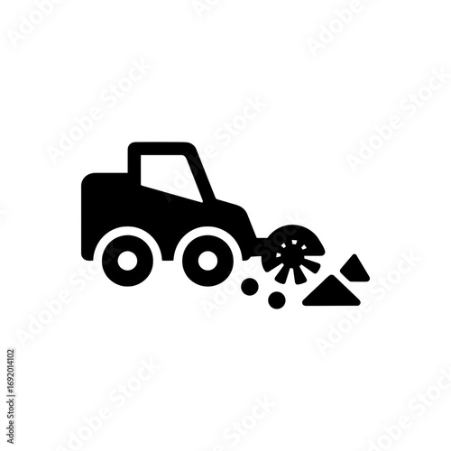 Street sweeper machine icon