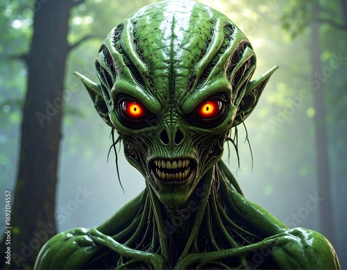 Alien creature in a forest