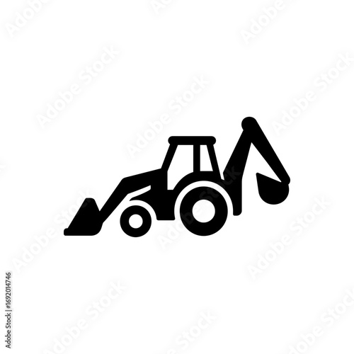 Backhoe loader machine icon