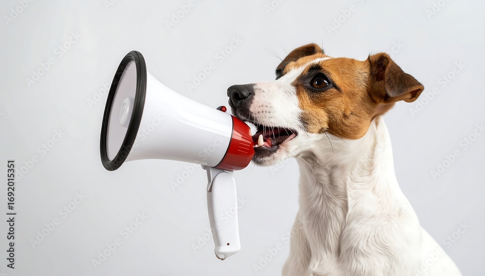 Fototapeta premium Dog with megaphone