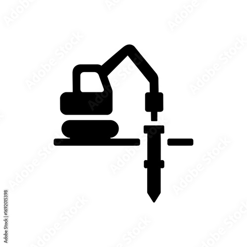 Pile driver machine icon