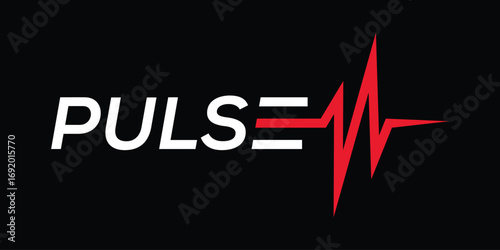pulse logo design, typography font text pulse, heartbeat logo symbol concept