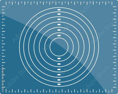 Silicone baking mat featuring circular markings for creating perfectly sized pastries and dough