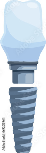 Dental implant showing its components, offering a modern solution for missing teeth and promoting oral health