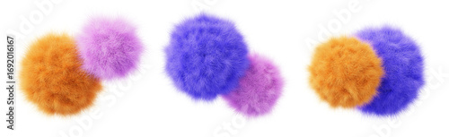 Photos 3d color fur fluffy balls