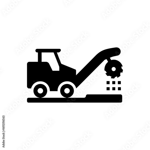 Trenching Machine Digging Icon