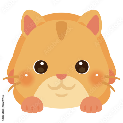 うつ伏せになったハムスターのイラスト