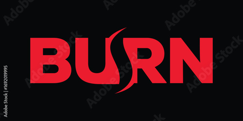 wordmark burn logo design, typography text burn graphic vector icon concept