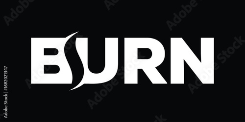 minimalist burn logo design, typography text burn graphic vector template
