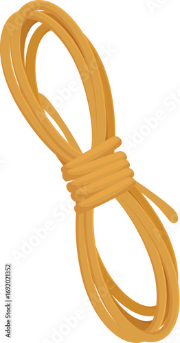 Jute rope with strong knot securing bundles of natural fiber twine, ideal for packaging and crafts