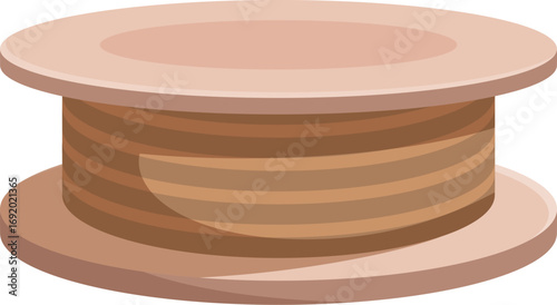 Electrical cable coil wrapped around a spool, ready for industrial applications
